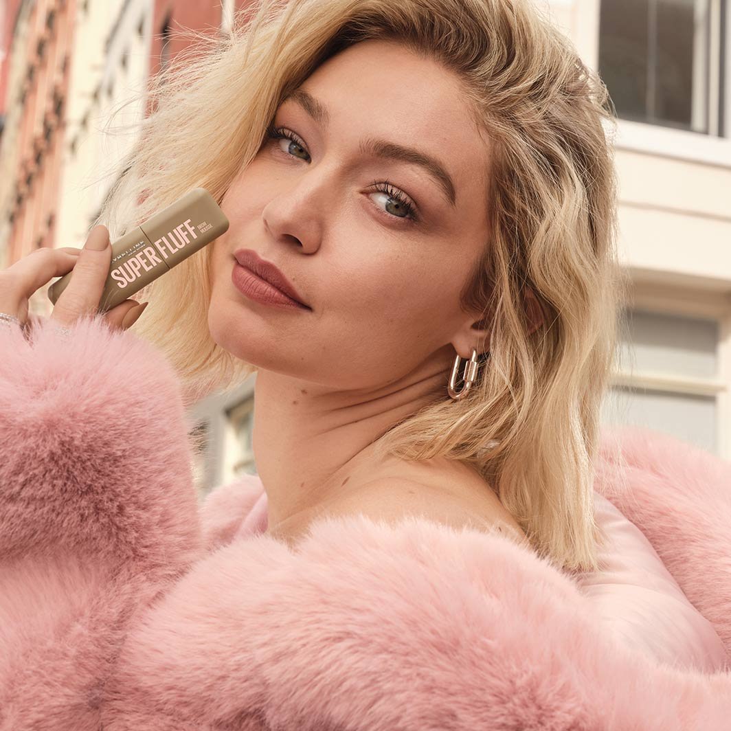 Gigi Hadid in Maybelline’s Superfluff brand campaign