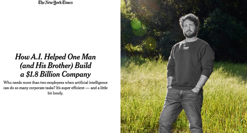 New York Times’ın Medvi haberinin başlığı ve kurucu Matthew Gallagher’ın açık havada çekilmiş portresini içeren haber görseli.